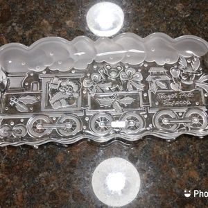 NIB Gorham Crystal Holiday Platter